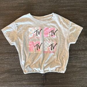 MTV Girls Med (7/8) Short Sleeve Gray Shirt